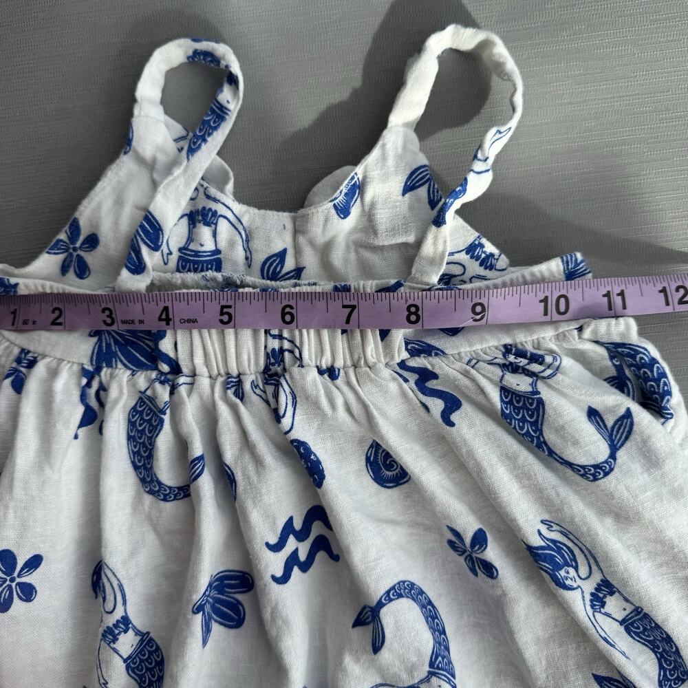 Old Navy Mermaid Textured Bow Tie Dress Toddler Girls 2T Linen Blend Sleeveless - Picture 4 of 8
